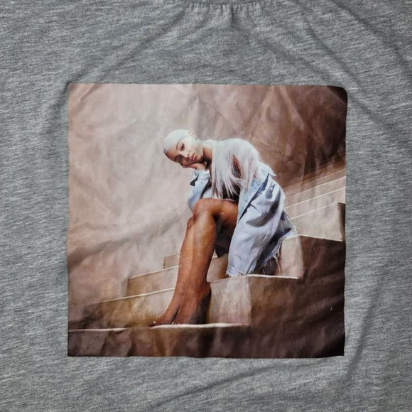 Primark Ariana Grande grey graphic tee shirt size large cotton blend concert - Picture 8 of 9